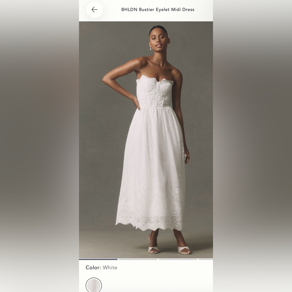 BHLDN Bustier Eyelet Midi Dress